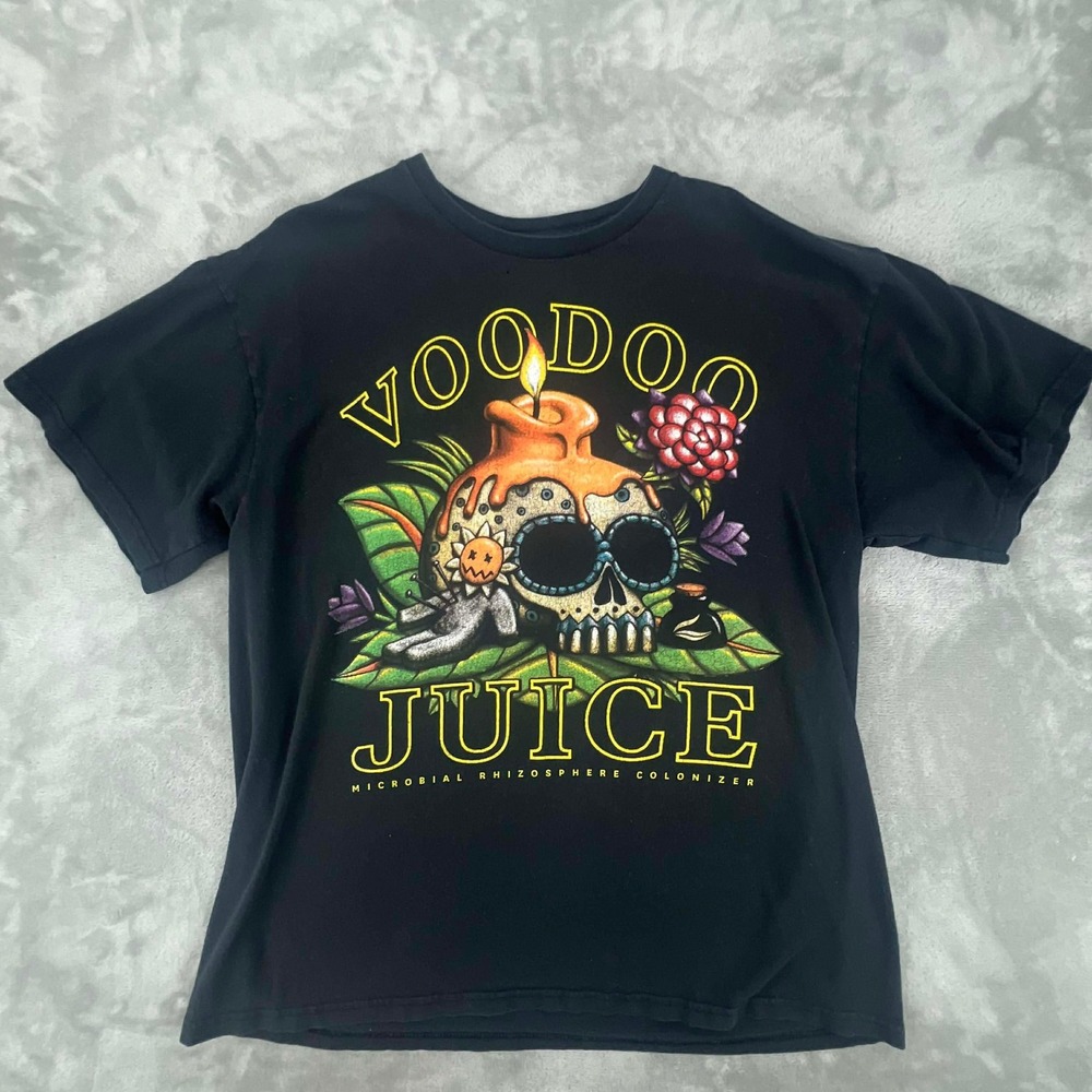 Voodoo Juice Skull‎ Candle Graphic T Shirt Black Short Sleeve Micro Organism